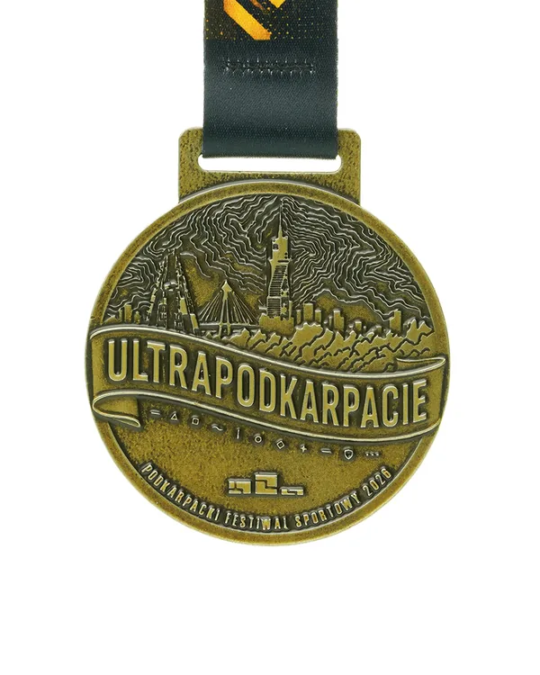 Custom 3D medals cast from ZNAL alloy — three-dimensional sports awards with engraving and electroplating