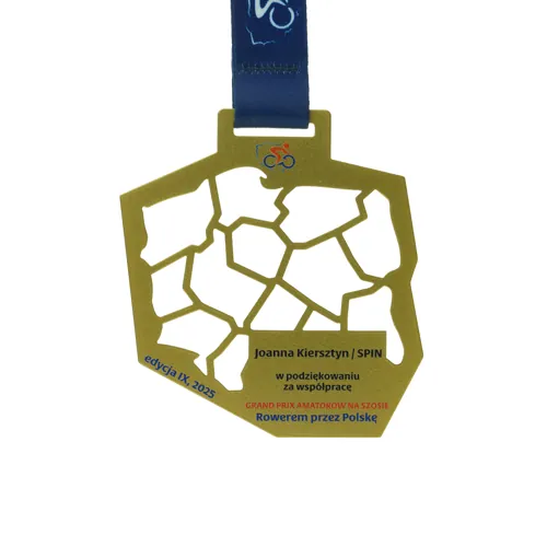 Commemorative steel medal — an individual design with the date and name of the event