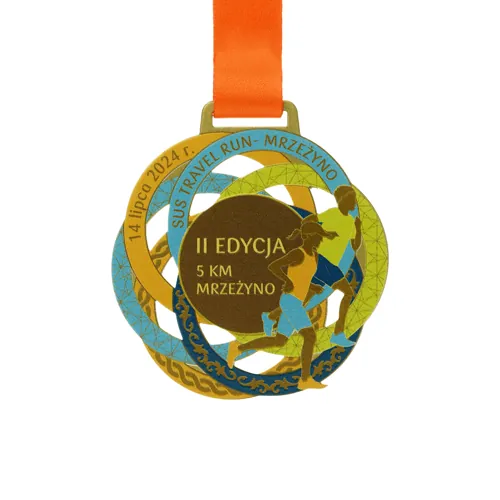Steel medal with colour printing — an award for a tournament or sports event