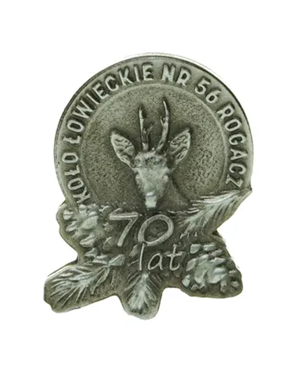 Silver metal pin made of ZNAL alloy — a custom award or promotional gadget